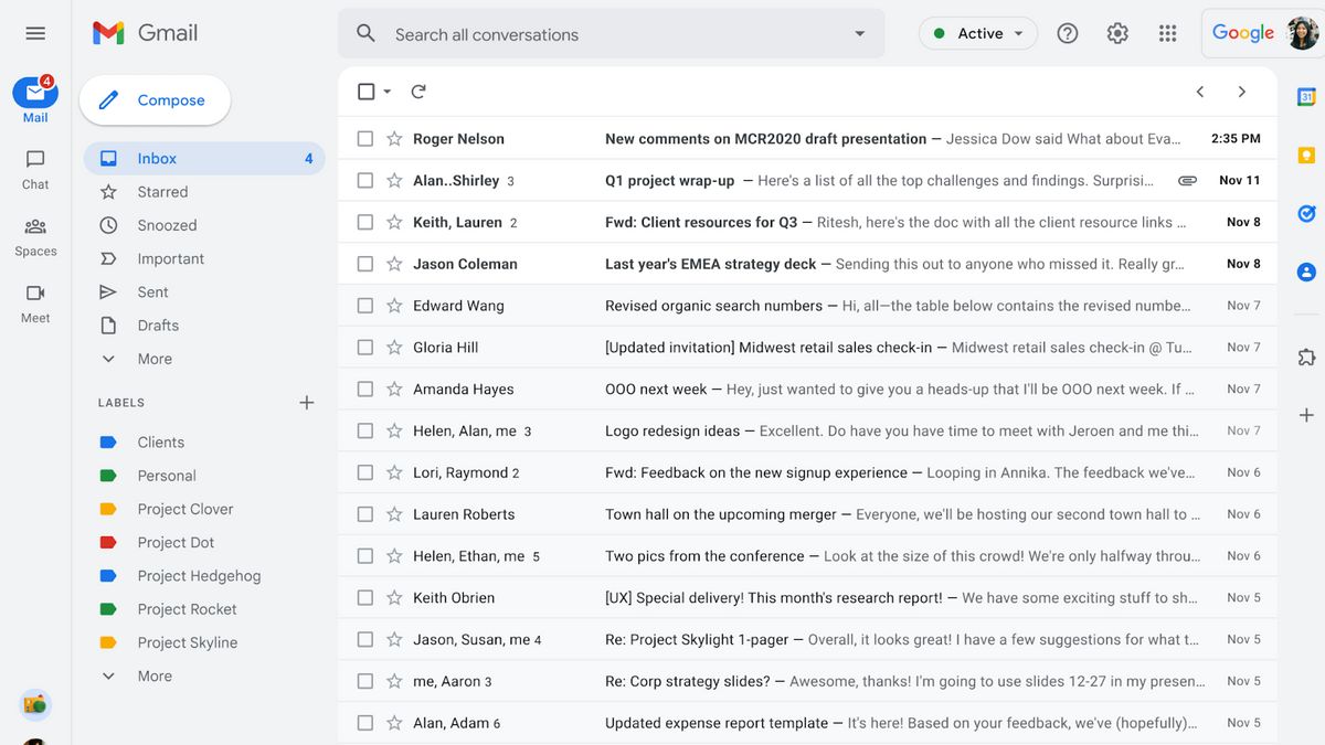 新しいGmail専用インターフェイスは、スペースを入れて、出会い、そしてGoogleチャットを1か所で、簡単に!
