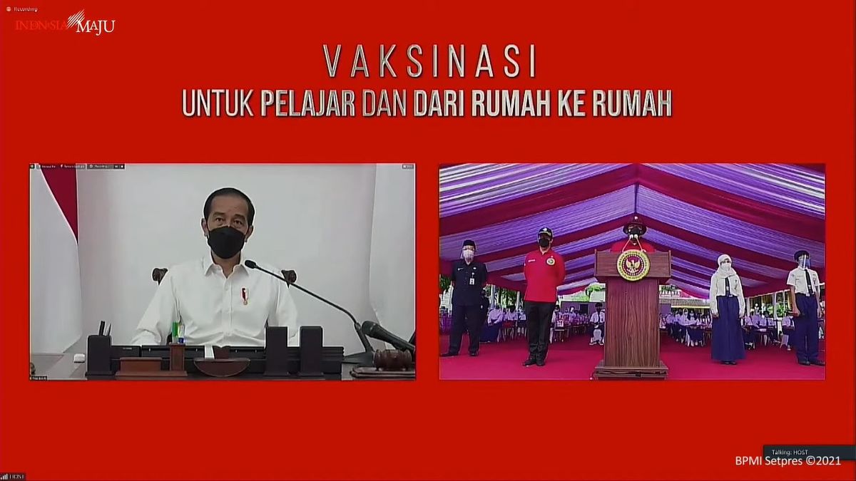 Pantau Vaksinasi Pelajar, Jokowi: 19 Ribu Anak Akan Mendapat Layanan Vaksinasi <i>Door to Door</i>