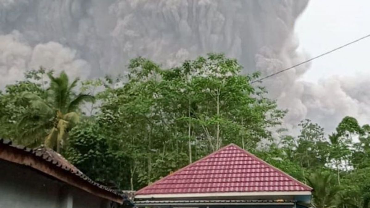 塞梅鲁火山喷发，落下的热云通向鲁马江的萨皮塔朗村