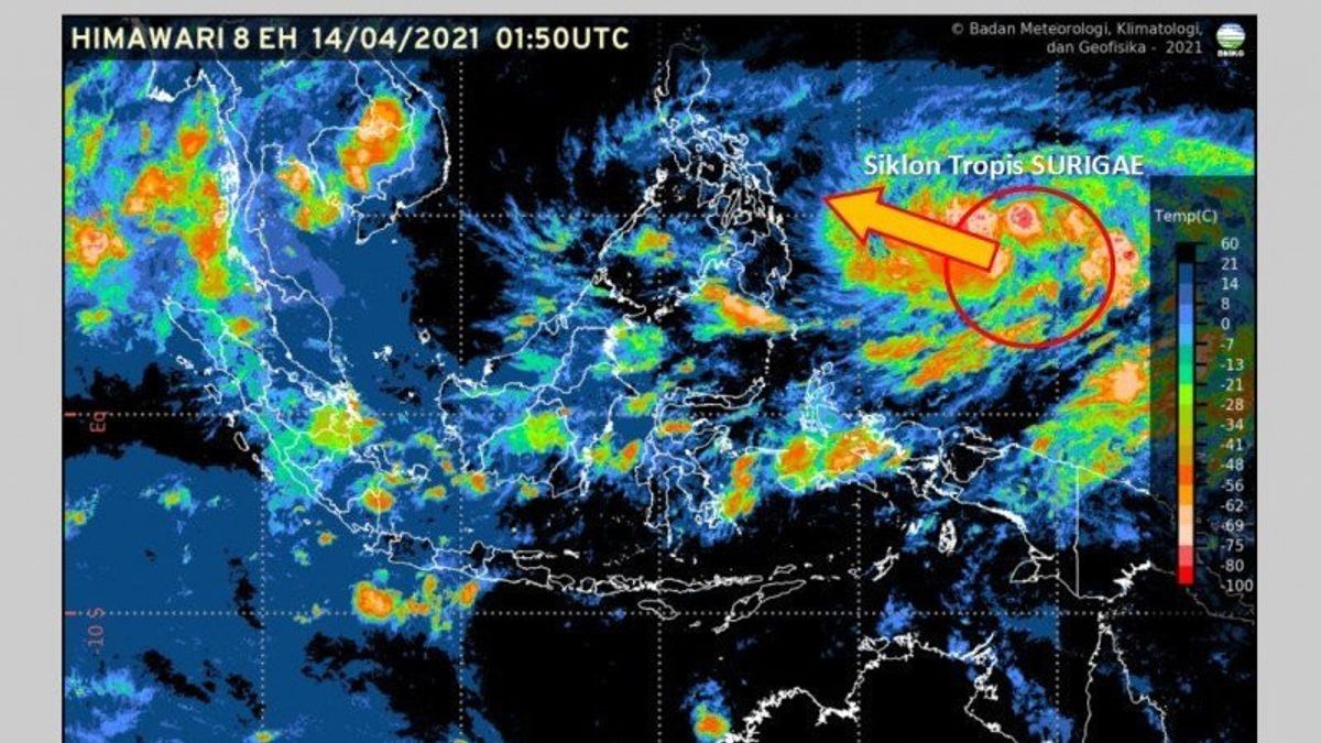 BMKG预测苏里盖热带气旋减弱，远离印度尼西亚