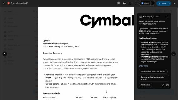 Google Hadirkan Fitur Ringkasan PDF Otomatis di Google Drive