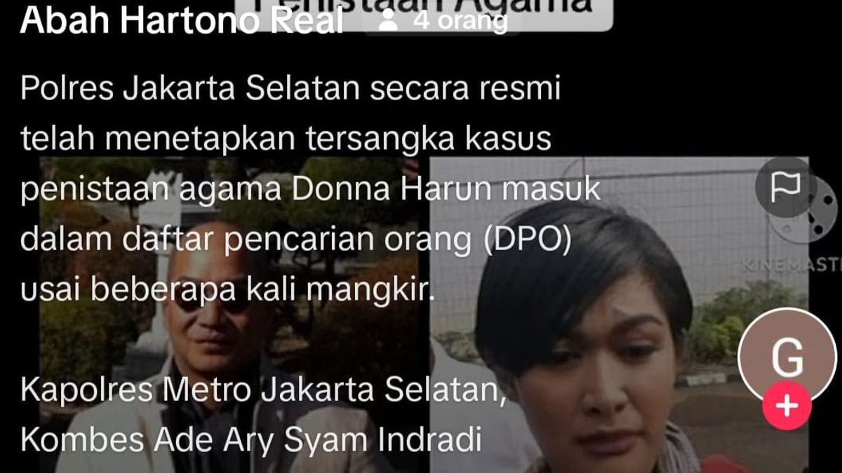 Viral Video Of Donna Harun Suspect Of Blasphemy, This Is The Explanation Of The South Jakarta Police Chief