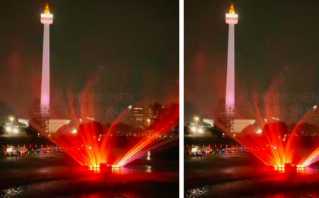 Wisata Malam di Monas, Ada Pertunjukkan Air Mancur Menari yang Indah