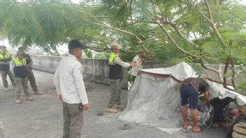 Satpol PP Usir Gelandangan Huni JLNT Terbengkalai di Pluit