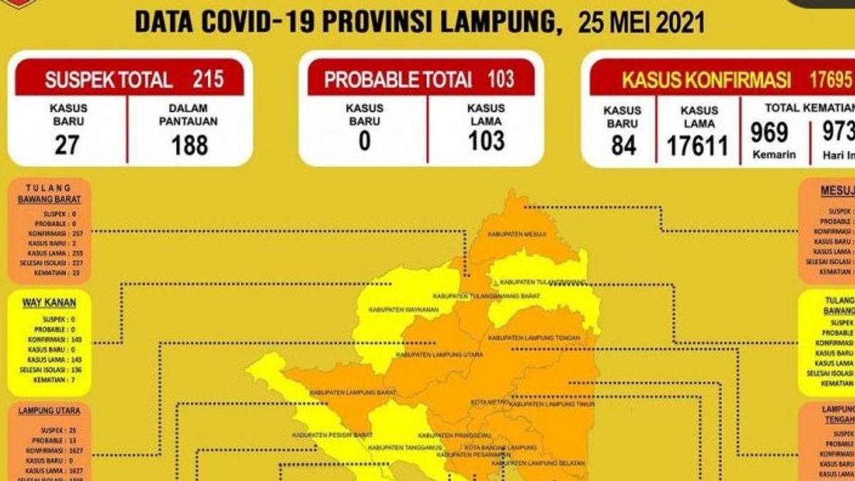 Swell, COVID-19 Cases In Lampung So 17,695 People