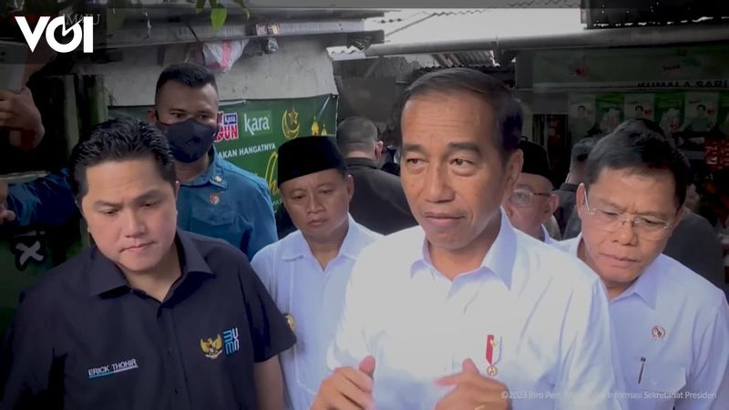 Cek Pasar Tugu Pal Depok, Jokowi Temukan Harga Beras Naik