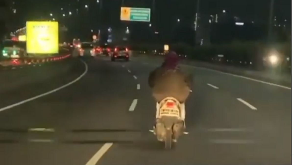 Viral! A Woman Rides Mio Motorcycle Entering The Inner City Toll, Netizens: Whose Mother Is That?