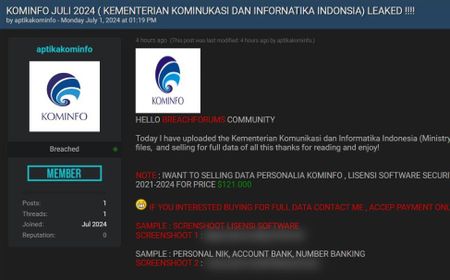 Indonesia Jadi Target Hacker, Sekarang Giliran Data Kominfo Bocor di Web Gelap