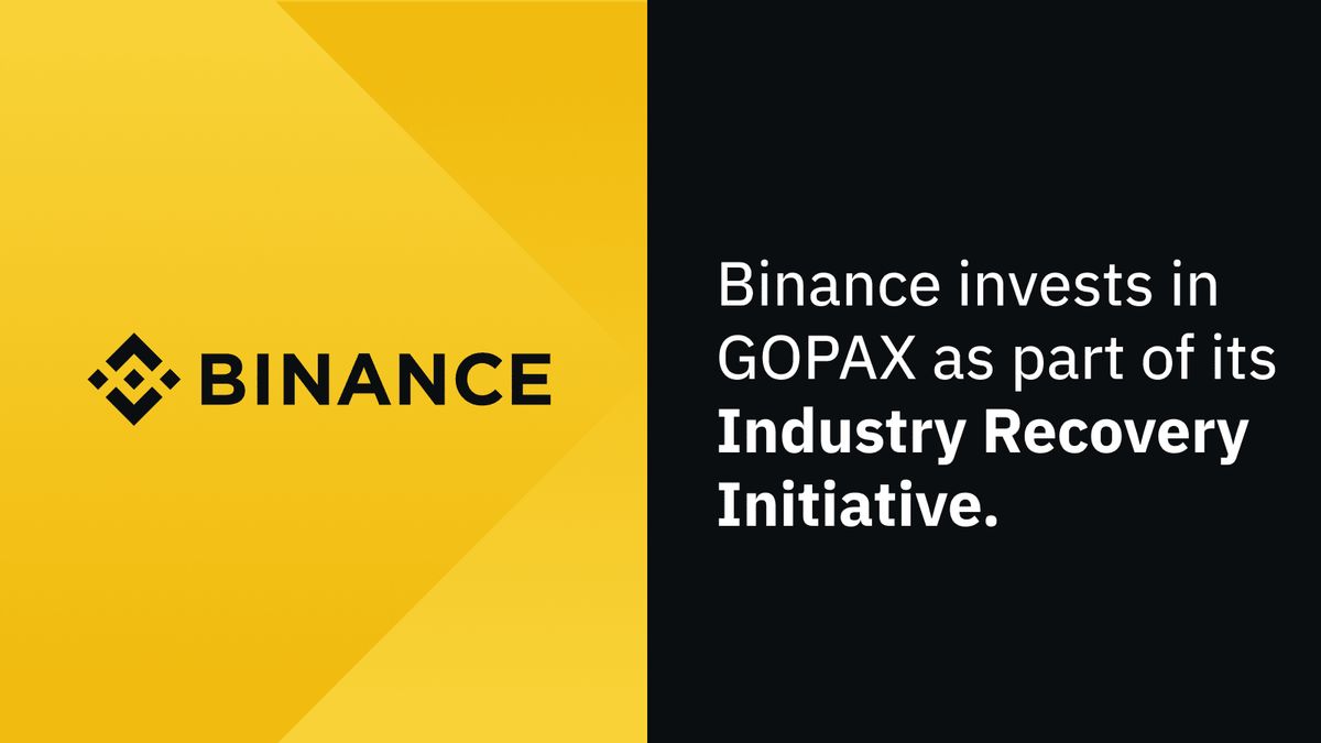 Binance تؤكد استثمارها في بورصة العملات المشفرة الكورية الجنوبية ، GOPAX