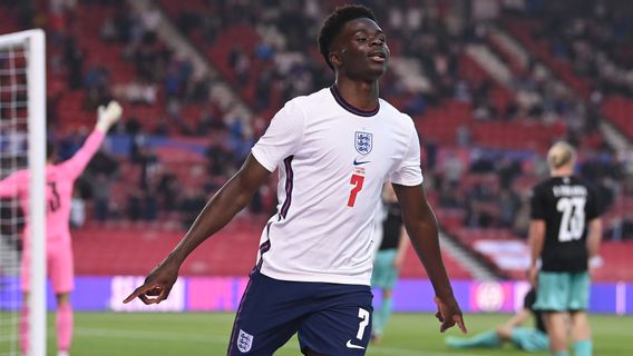 Bukayo Saka Buka Rekening Gol di Laga Inggris Vs Austria