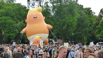 特朗普将不朽的形式， 一个巨大的婴儿气球