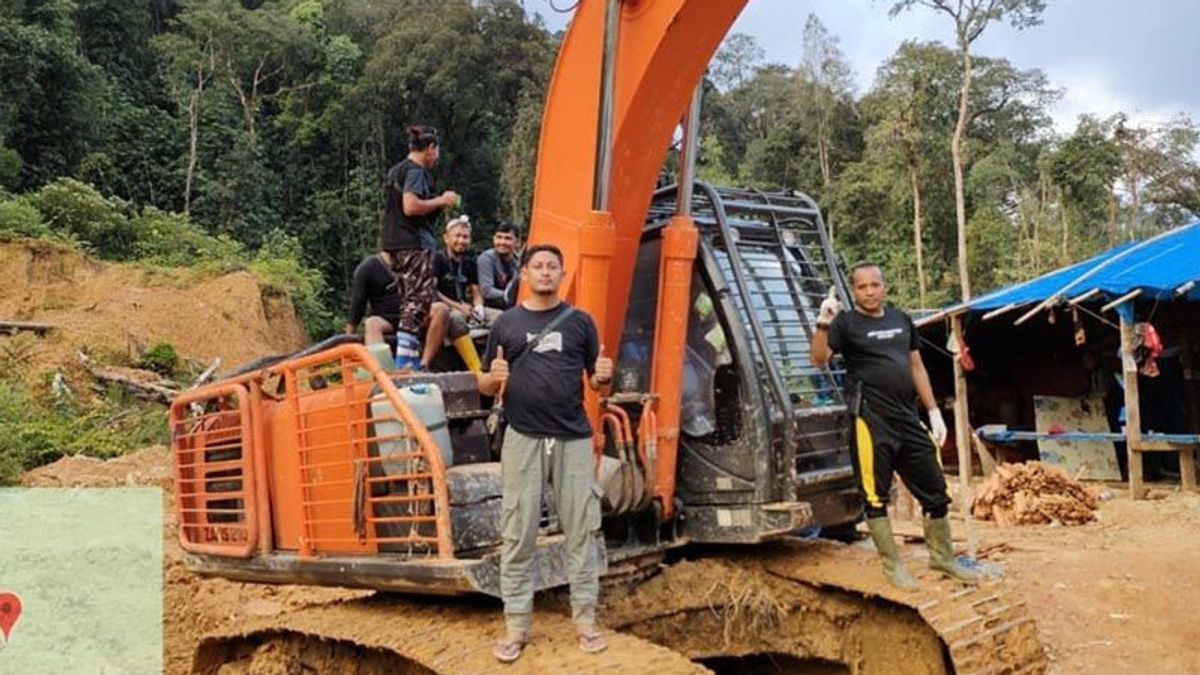 Pidie Aceh Police Sita 2 非法金矿挖掘机