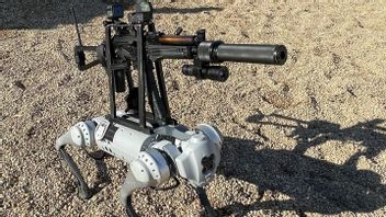 Armed Robot Dog, An Illustration Of Future War Technology