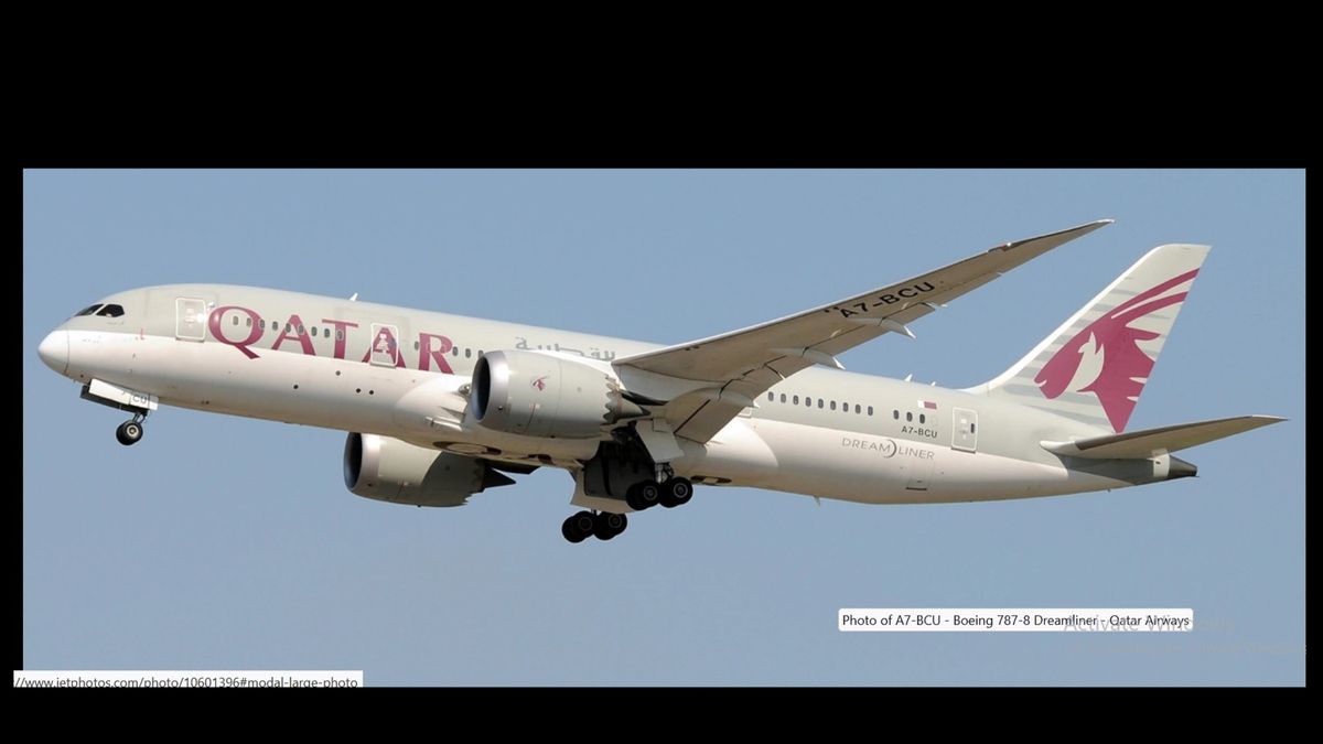 This Is The Appearance Of The Plane Carrying The Body Of Eril Putra Ridwan Kamil: Qatar Airways A7-BCU