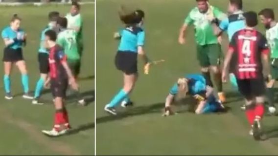 Violent! Argentine Female Referee Beaten Brutally While Officiating Men's Soccer Match