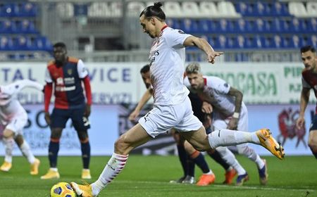 Dua Gol Ibrahimovic Kunci Kemenangan Milan atas Cagliari