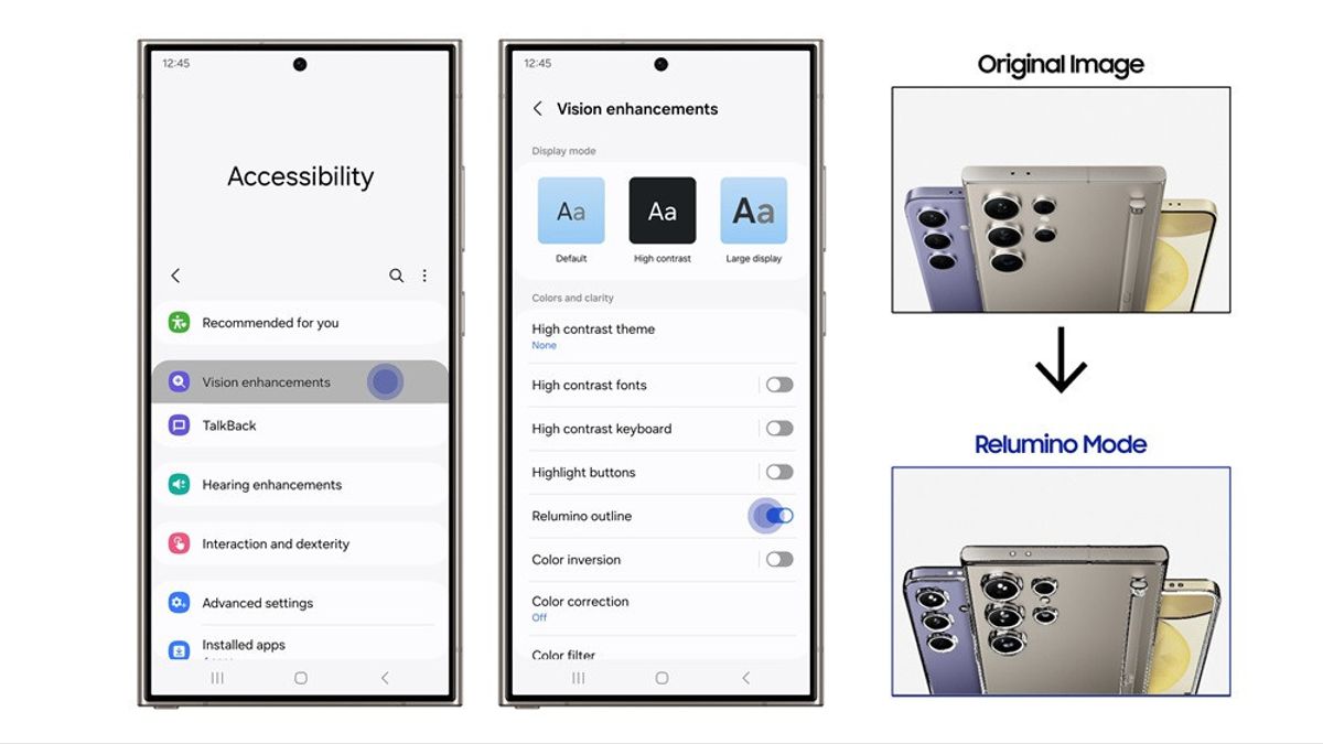 Samsung ajoute la fonctionnalité Relumino à la série Galaxy S24