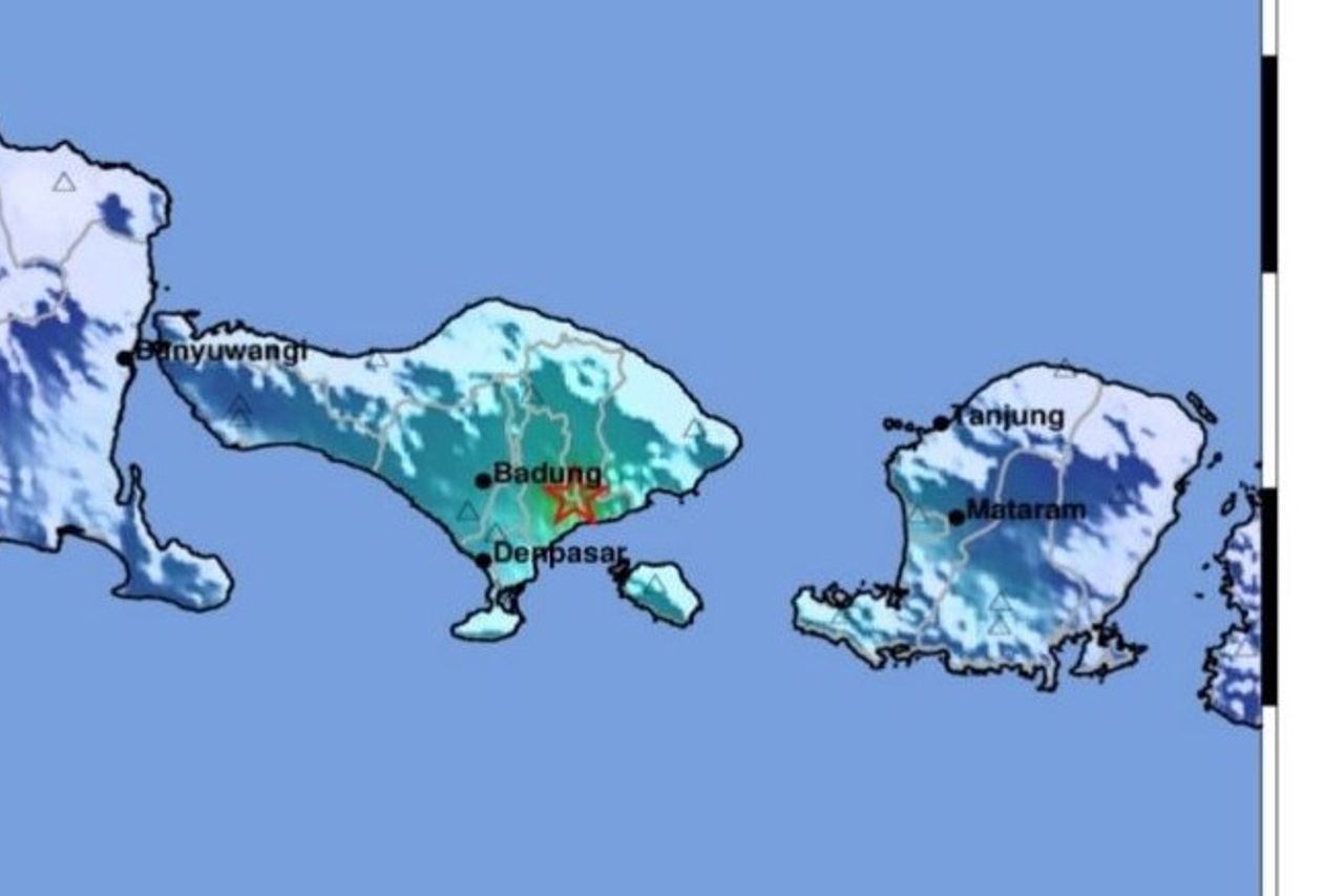 マグニチュード4.9の地震がバリ島の大部分を襲った