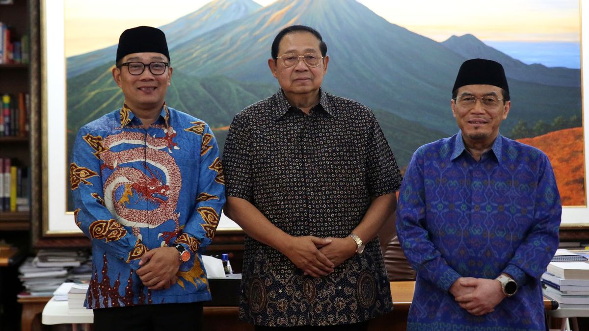 SBY Meet SBY,Ridwan Kamil-Suswono被要求优先考虑绿化,直到有儿童绘画研讨会