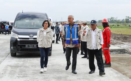 Ganjar Pranowo Temani Sri Mulyani dan Basuki Hadimoeljono Tinjau Tol Solo - Yogyakarta