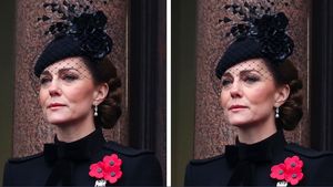 凯特·米德尔顿(Kate Middleton)在英雄日纪念日期间穿着伊丽莎白女王 Anting 的风格