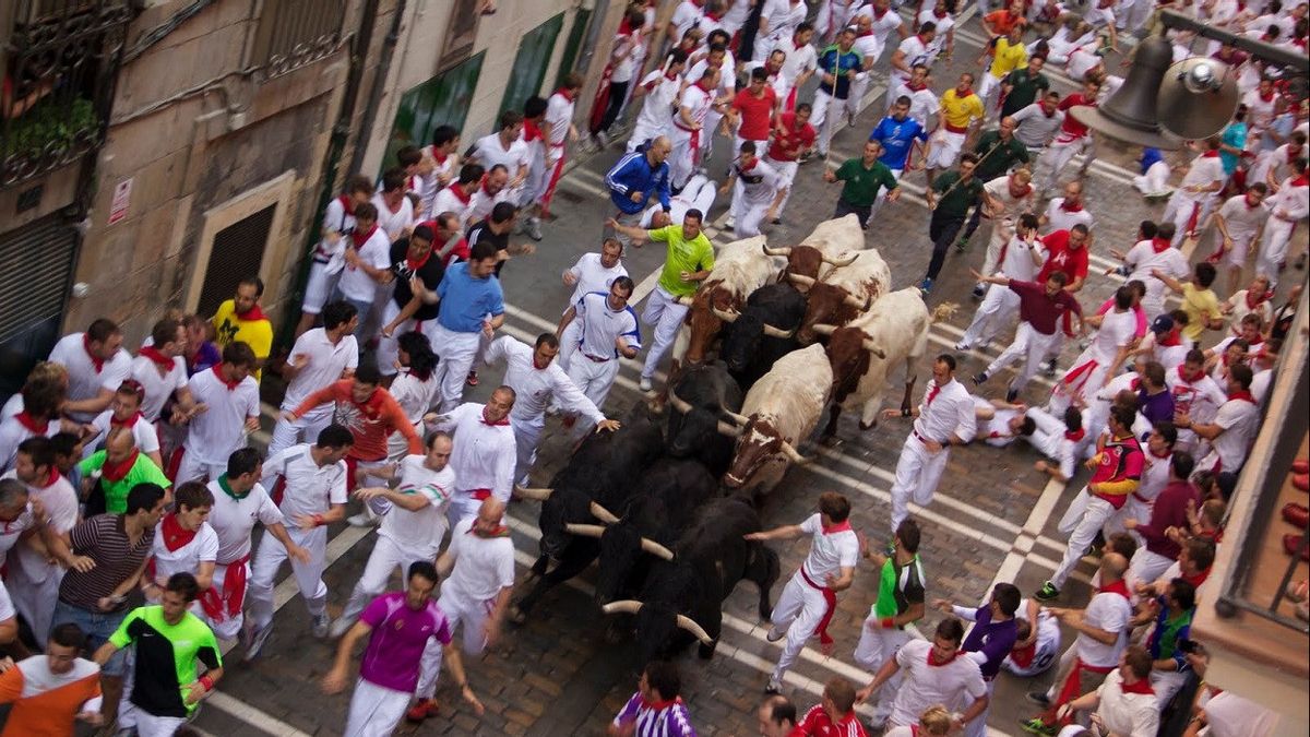 Warga Antusias Sambut Kembalinya Festival Lari Banteng San Fermin di Pamplona Spanyol, Usai Pandemi COVID-19