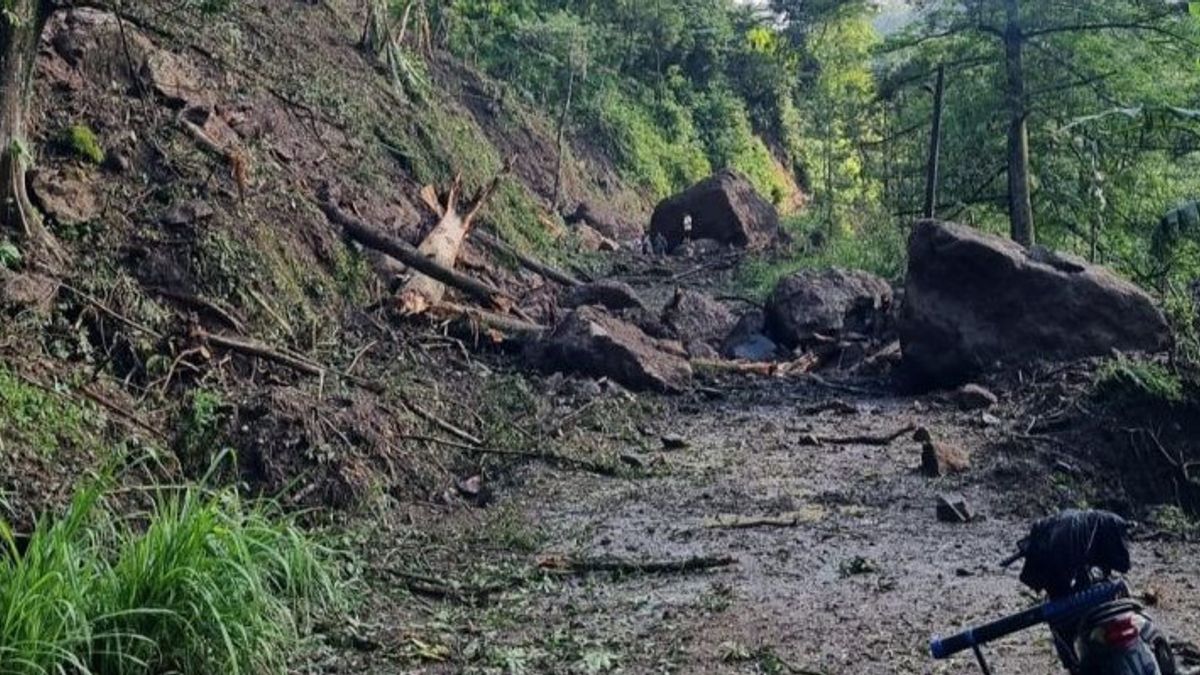 Longsor Tebing 100 Meter Tutup Akses Jalan Desa di Jepara
