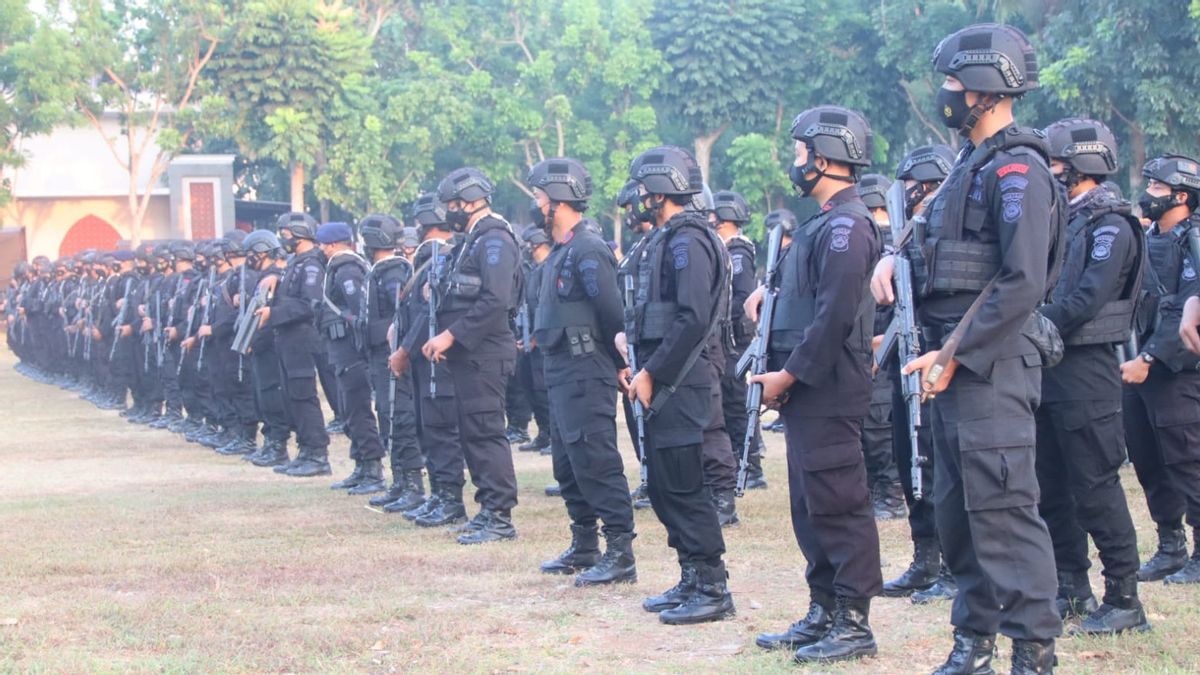 Anticipating Riots, Hundreds Of Brimob Guard Strictly For The 2021 Simultaneous Village Elections In Pandeglang Regency