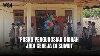 庆祝圣诞节，北苏门答腊省的难民营被警察改建为教堂