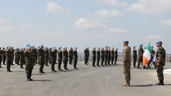 The Convoy Of Irish UN Forces Vehicles Accompanied By Armed Groups In Lebanon, One Army Died