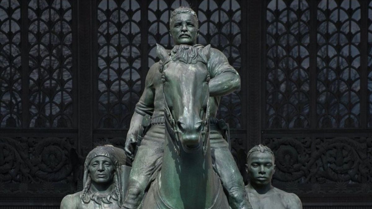 纽约市政府揭幕美国前总统西奥多·罗斯福雕像