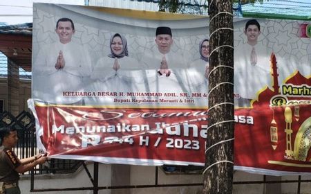 Ditangkap KPK, SatPol PP Meranti Copot Semua Baliho Muhammad Adil