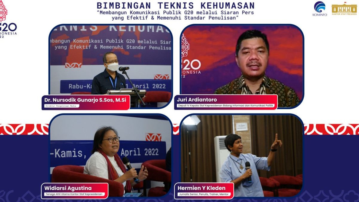 Gaungkan Presidensi G20, Kominfo Gelar Bimtek Penulisan Siaran Pers yang Terstruktur