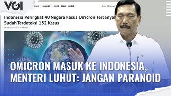 VIDEO: Omicron Masuk ke Indonesia, Menteri Luhut: Jangan Paranoid