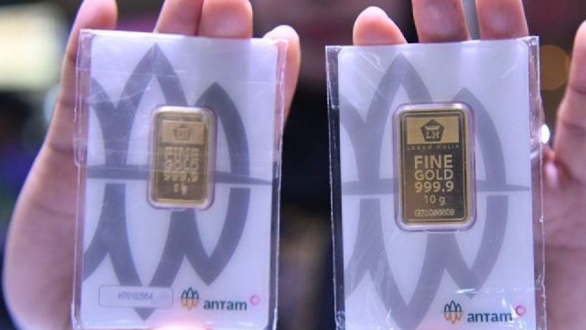 Antam黄金今天的价格:Rp1,347百万,上涨Rp14,000每克