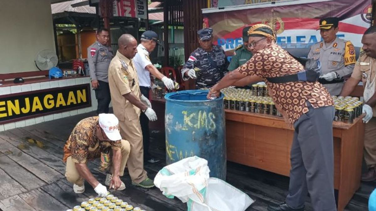 Asmat Police Destroy 1,200 Cans Of Alcohol