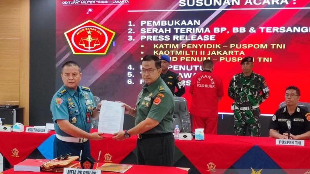 TNI Puspom Submits Basarnas Bribery Case Files to Otmilti Jakarta
