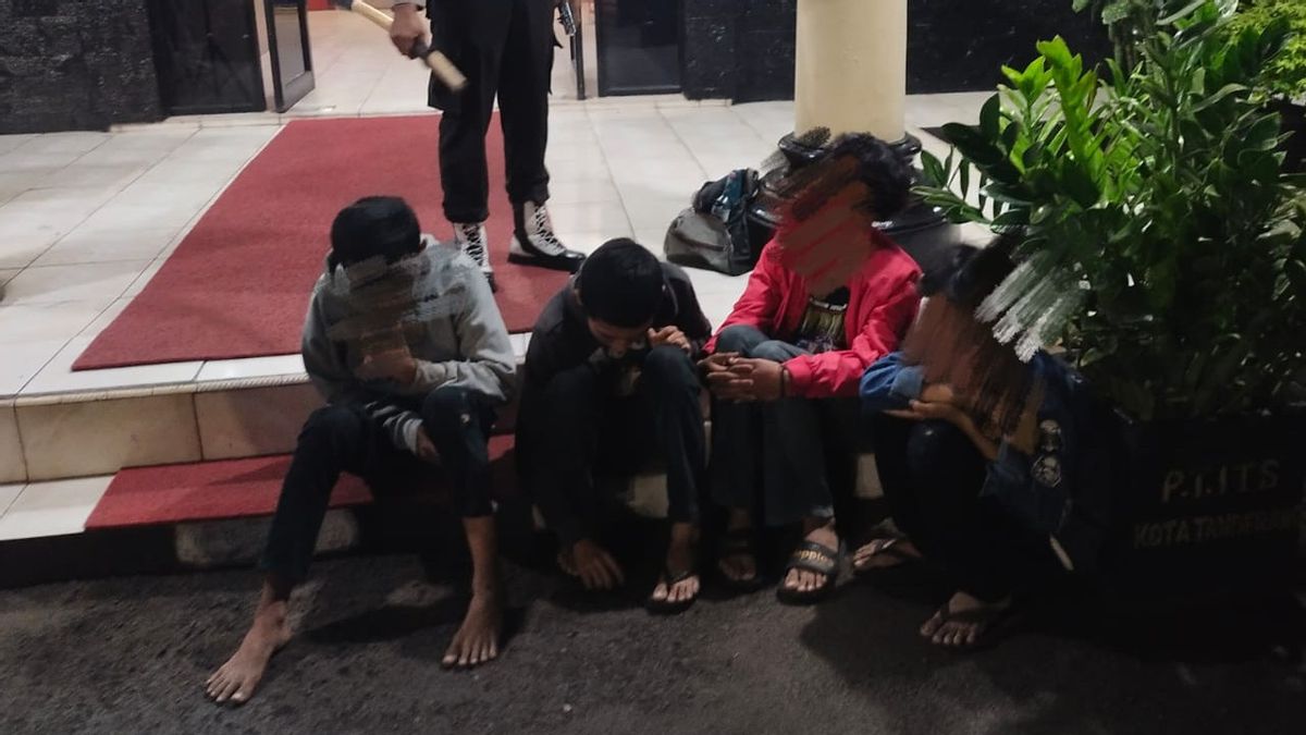 Annoyed To Be Reprimanded During The Alcohol Party, 4 Men In Tangerang Kepruk Head Of Housing Security Use Conblock Brick