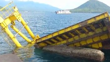 The Bridge At The Port Of Bastiong Ternate Collapsed By The Ferry Ship