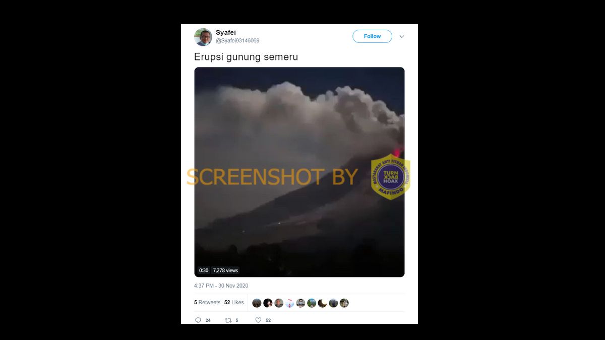 Viral Video Hoaks Of Mount Semeru Lava Drops