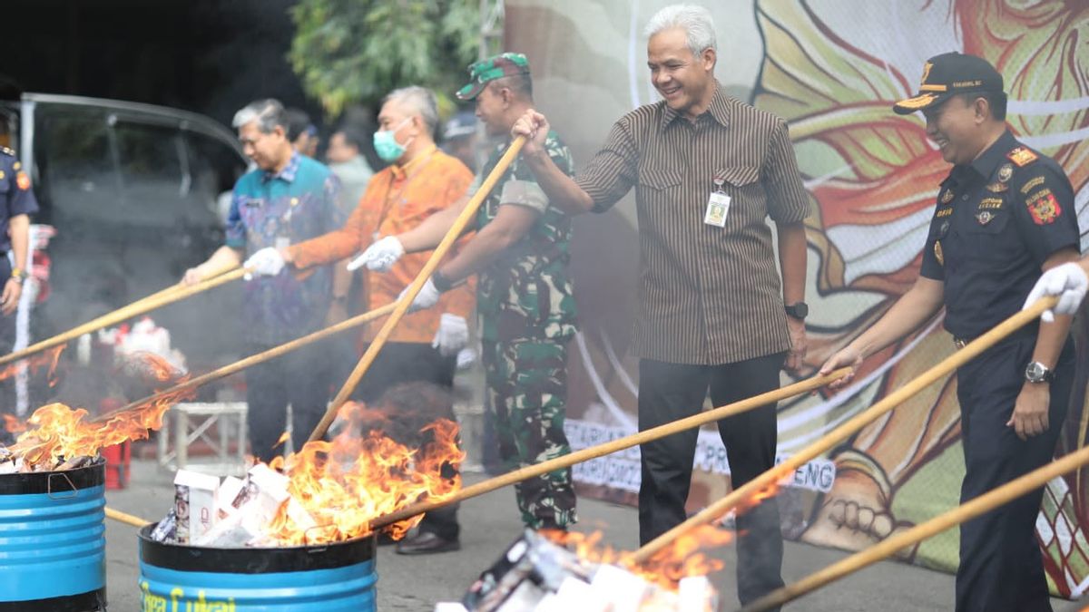 Ganjar Pranowo And Customs And Excise Destroy 9.7 Million Illegal Cigarette Batangs, This Is The Goal