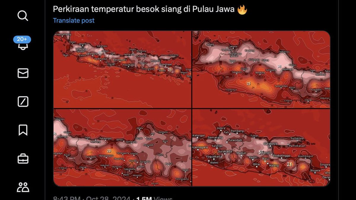 Image satellite de l’île de Java rouge, quelle en est la cause? Voici l’explication de BMKG