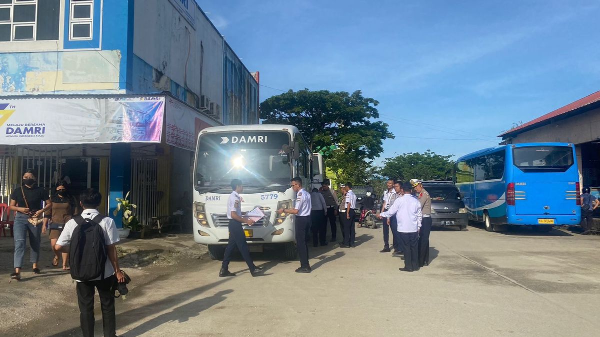 Dishub Kaltara Ramp Check et Test d’urine pour le chauffeur Damri avant les vacances d’année