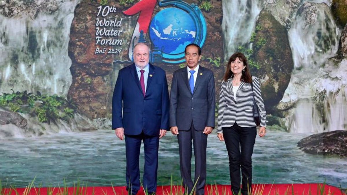 M. Jokowi accueille le président de la délégation avant l'ouverture du Forum Mondial sur l'Eau