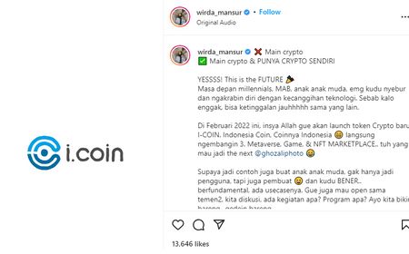 Setelah Anang Hermansyah Bikin ASIX, Kini Giliran Putri Yusuf Mansur yang Siap Merilis Kripto I-COIN: Coin-nya Indonesia