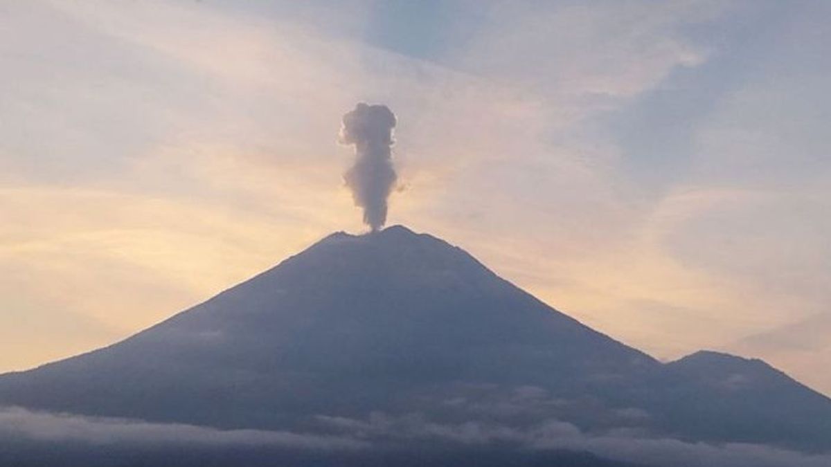 Mount Semeru Eruption with a Height of 1 km above the Peak