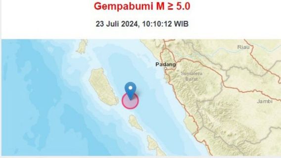 メンタワイが揺れたマグニチュード5の地震の揺れは、津波の可能性がないパダンまで感じられました