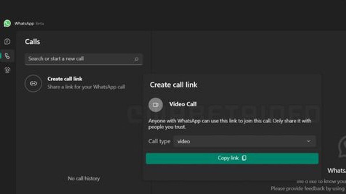 WhatsApp Windowsユーザーは、すぐにリンクを介してビデオ通話の友達を招待できます