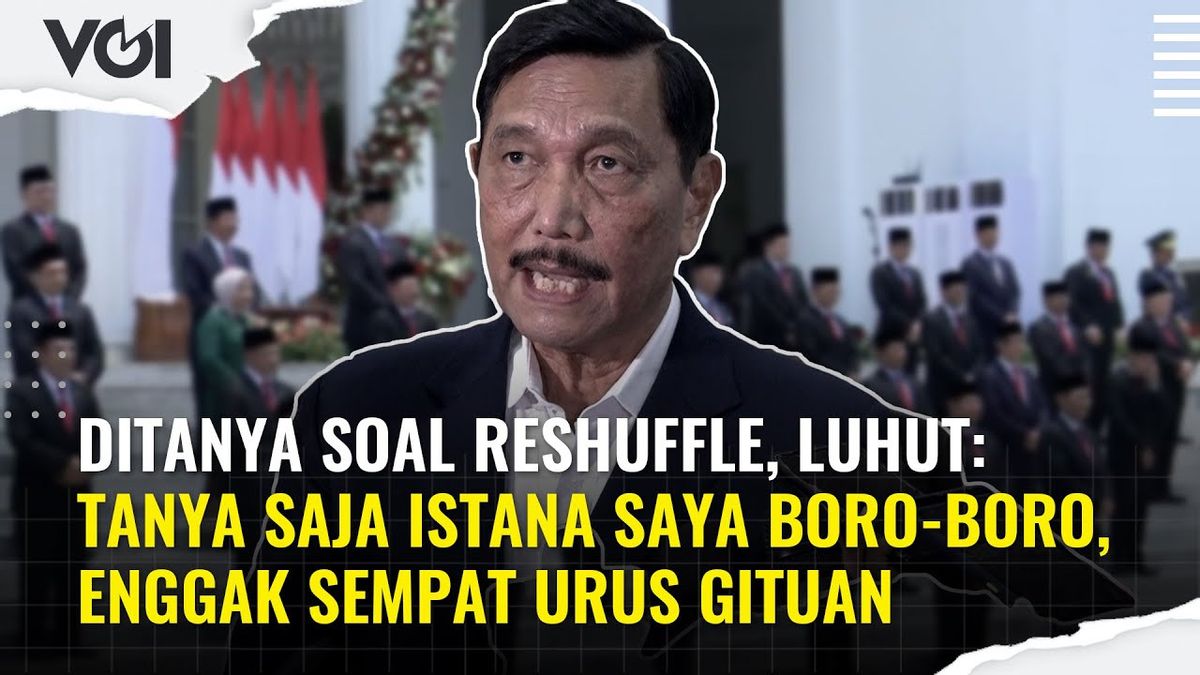 VIDEO: Soal Reshuffle, Luhut: Tanya Saja Istana Saya Boro-Boro, Enggak Sempat Urus Gituan