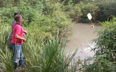 Petugas Berupaya Tangkap Buaya yang Masuk ke Kolam Warga di Bintan